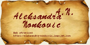 Aleksandra Nonković vizit kartica